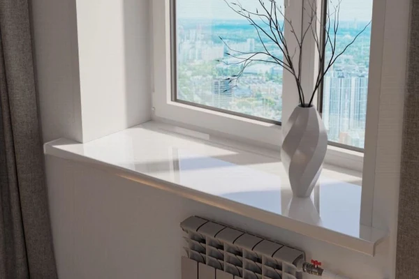 Подоконник Кристаллит белый  глянец 250 мм