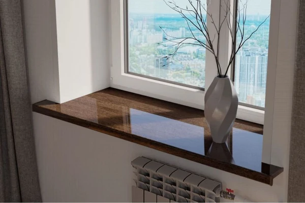 Подоконник Кристаллит венге глянец 300 мм