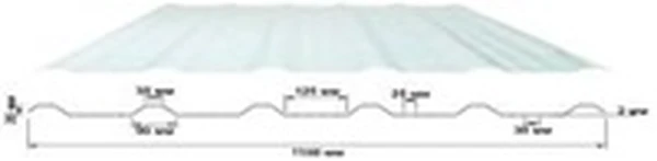 Композитный лист  трапеция С-25, прозрачный голубой, глянцевый, 0,8 мм, 1150х2000 мм