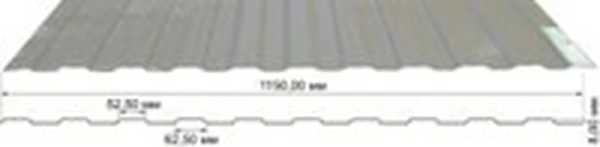 Композитный лист  трапеция С-8, графит RAL 7005, глянцевый, 0,8 мм, 1200х2000 мм