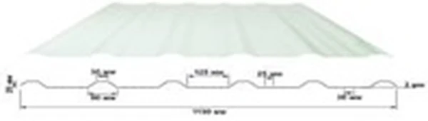 Композитный лист   трапеция С-25, прозрачный зеленый RAL 6001, глянцевый, 0,8 мм, 1150х2000 мм