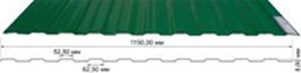 Композитный лист  трапеция С-8, зеленый RAL 6005, глянцевый, 0,8 мм, 1200х2000 мм