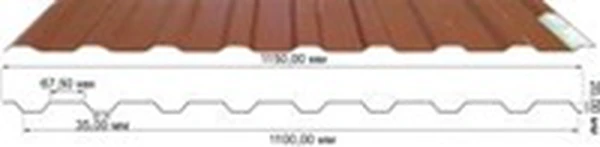 Композитный лист  трапеция С-20, коричневый RAL 3009, глянцевый, 0,8 мм, 1150х2000 мм