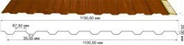 Композитный лист трапеция С-20, прозрачный, коричневый RAL 8019, 0,8 мм, 1150х2000 мм