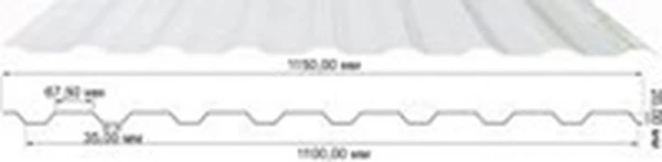 Композитный лист   трапеция С-20, прозрачный, 0,8 мм, 1150х2000 мм