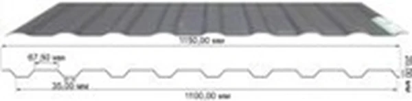 Композитный лист  трапеция С-20, cерый RAL 7024, матовый, 1,2 мм, 1150х2000 мм
