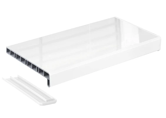 Подоконник Витраж Дизайн  сияющий белый 450 мм