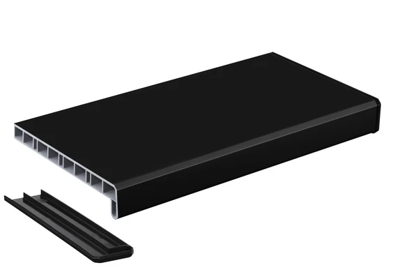 Подоконник Витраж Дизайн чёрный 350 мм