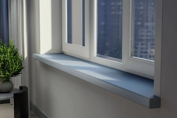 Подоконник Витраж Дизайн скандинавский синий 600 мм