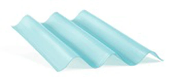 Композитный лист волна СВ-38, прозрачный голубой, глянцевый, 0,8 мм, 760х1950 мм