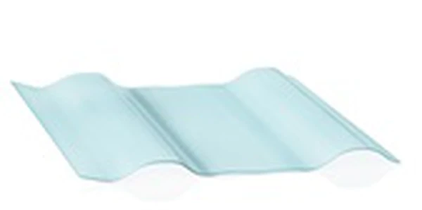 Композитный лист  трапеция С-25, прозрачный голубой, глянцевый, 0,8 мм, 1150х2000 мм