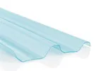 Композитный лист трапеция С-20, прозрачный голубой, глянцевый, 0,8 мм, 1150х2000 мм