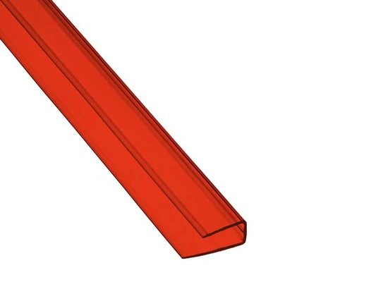 Торцевой профиль для поликарбоната 4 мм красный